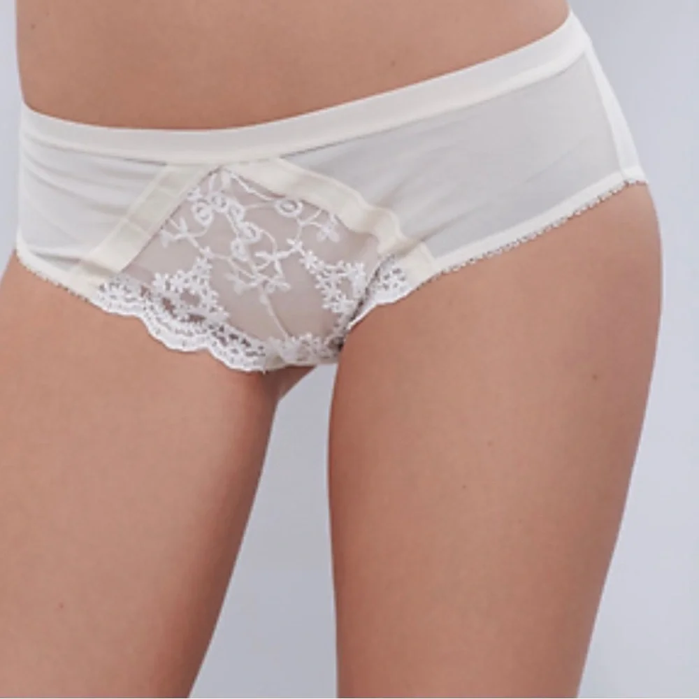 Free People Intimately Daydreamer Hipster Embroidered Mesh Panties Nude Size XS